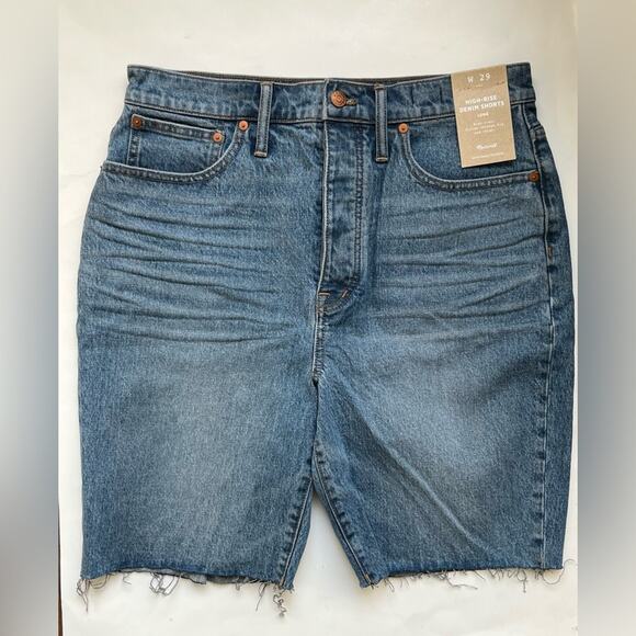 Madewell High rise long denim shorts 29 NWT - Picture 4 of 10